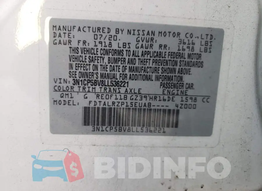 3N1CP5BV8LL536221 Photo# 10