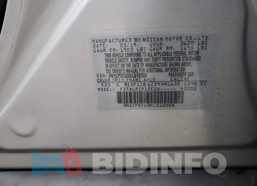 3N1CP5CU3KL512008 Photo# 10