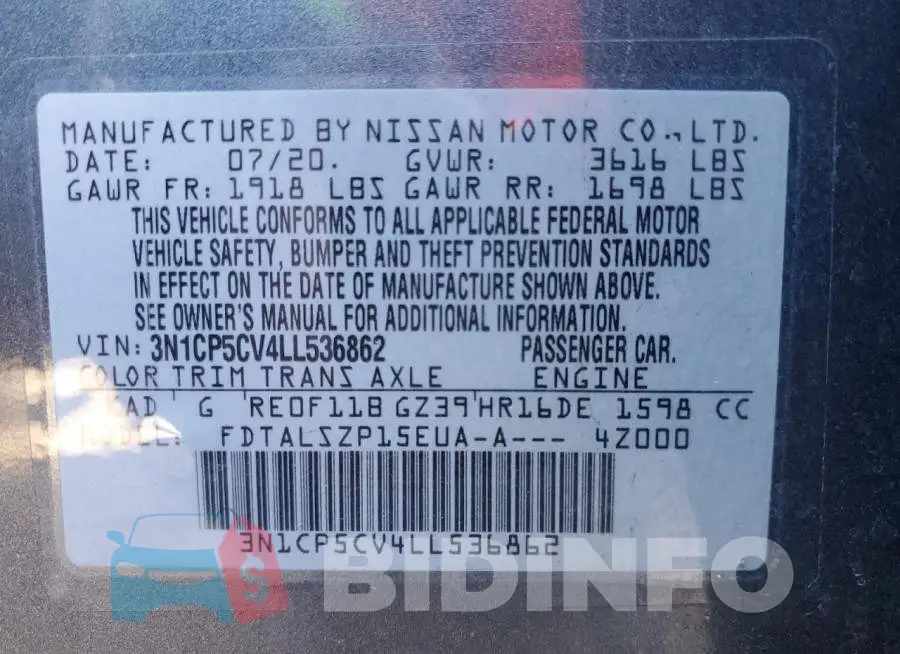 3N1CP5CV4LL536862 Photo# 10