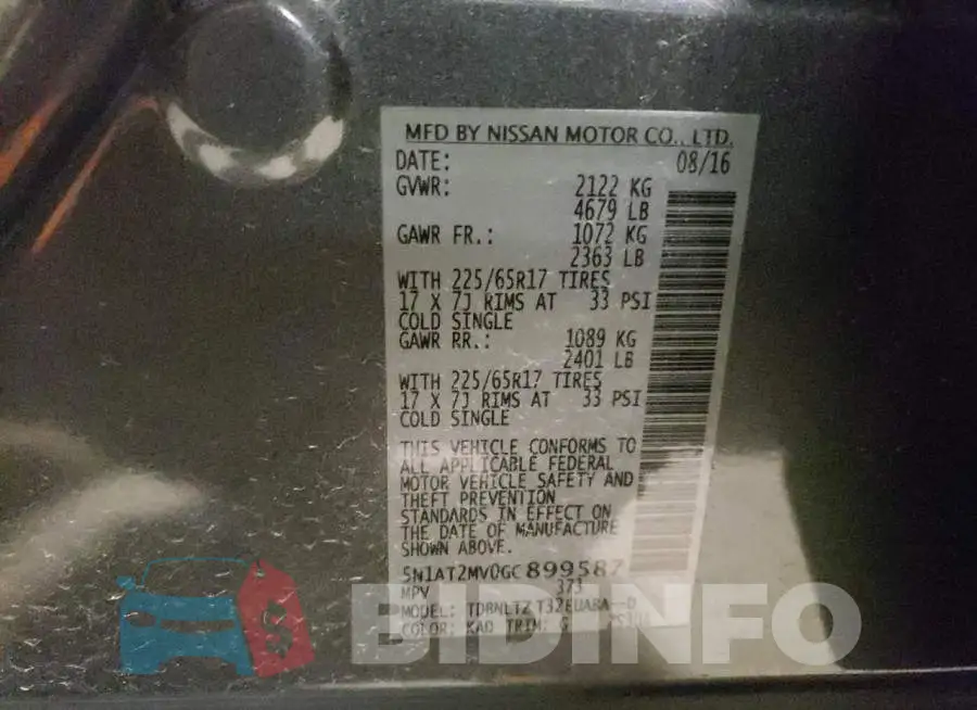 5N1AT2MV0GC899587 Photo# 10