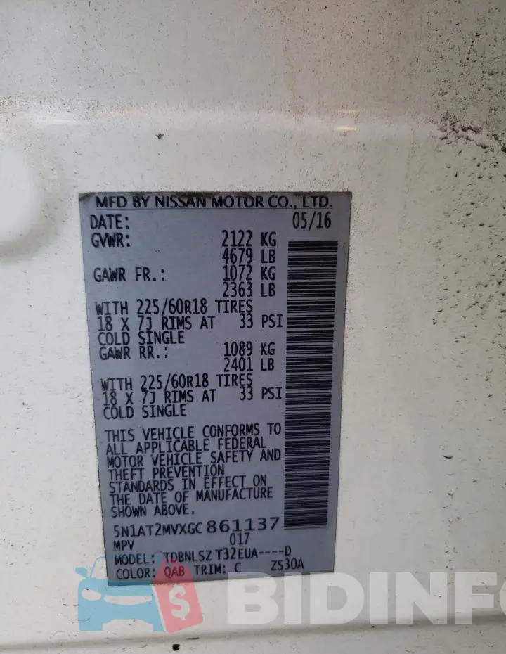 5N1AT2MVXGC861137 Photo# 10