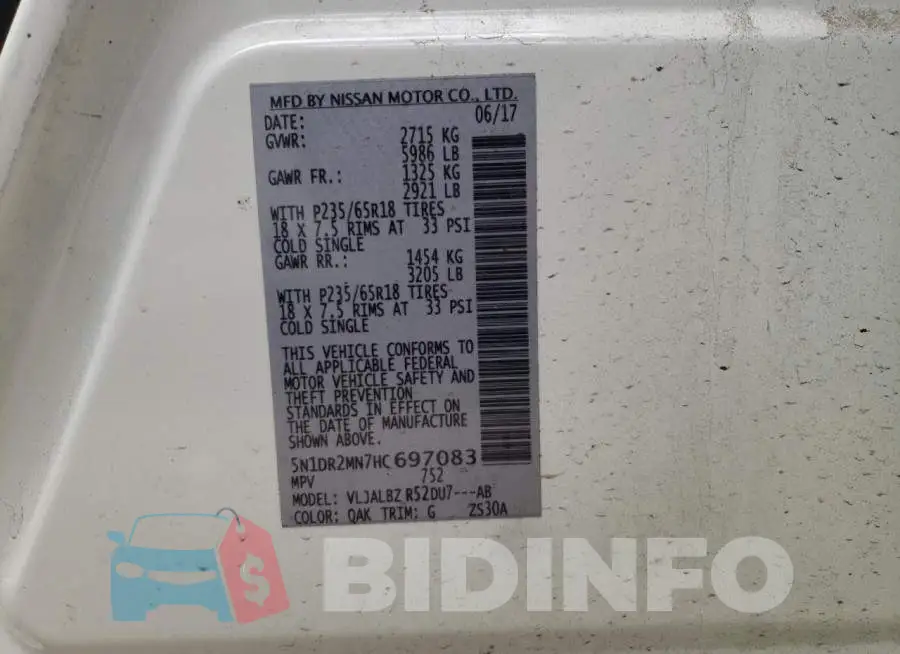 5N1DR2MN7HC697083 Photo# 10
