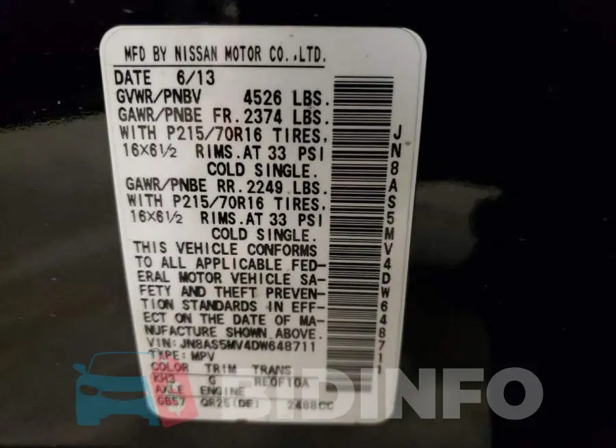 JN8AS5MV4DW648711 Photo# 13