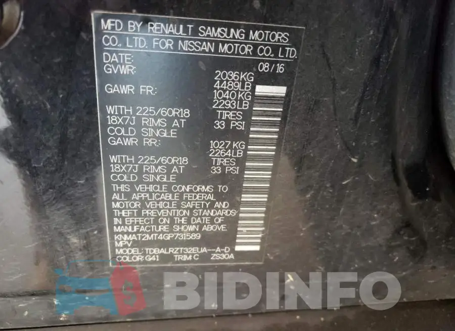 KNMAT2MT4GP731589 Photo# 10