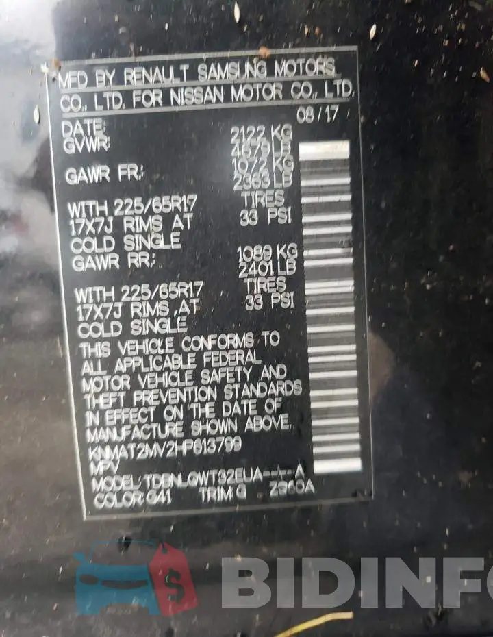 KNMAT2MV2HP613799 Photo# 10