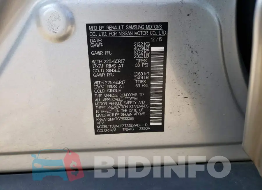 KNMAT2MV7GP633299 Photo# 10