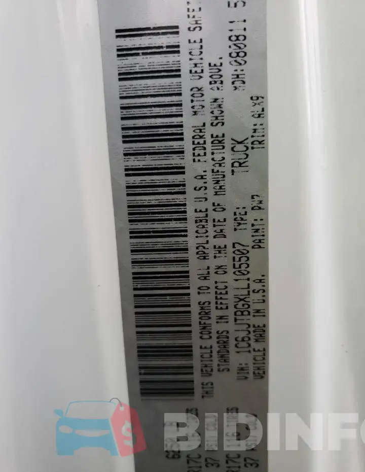 1C6JJTBGXLL105507 Photo# 12