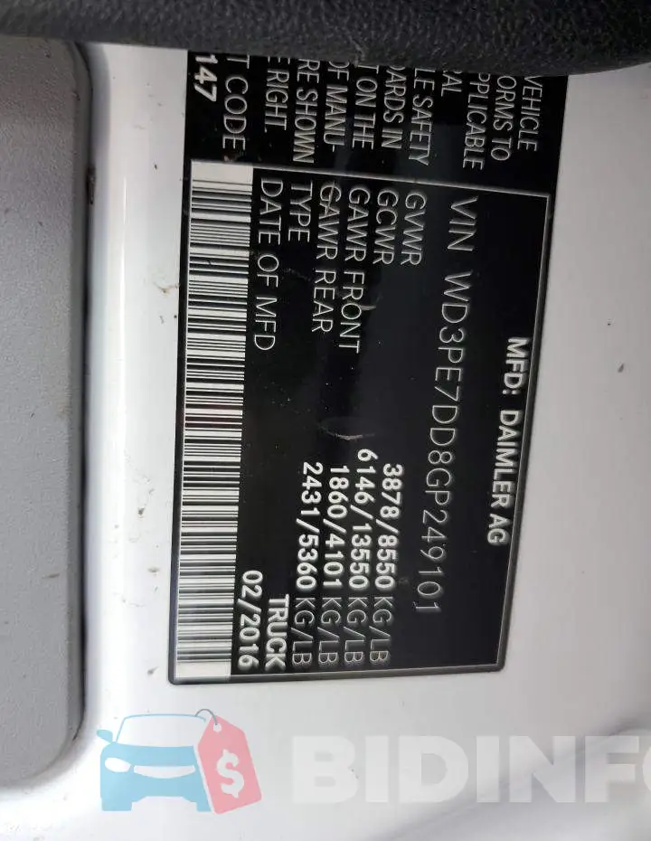 WD3PE7DD8GP249101 Photo# 10
