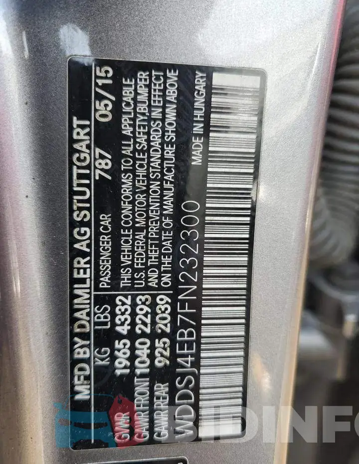 WDDSJ4EB7FN232300 Photo# 12
