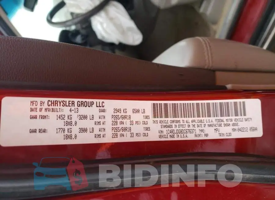 1C4RDJDG8DC676371 Photo# 14