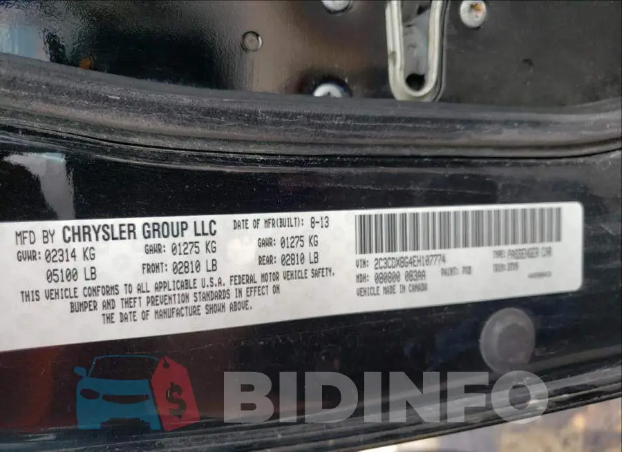 2C3CDXBG4EH107774 Photo# 10