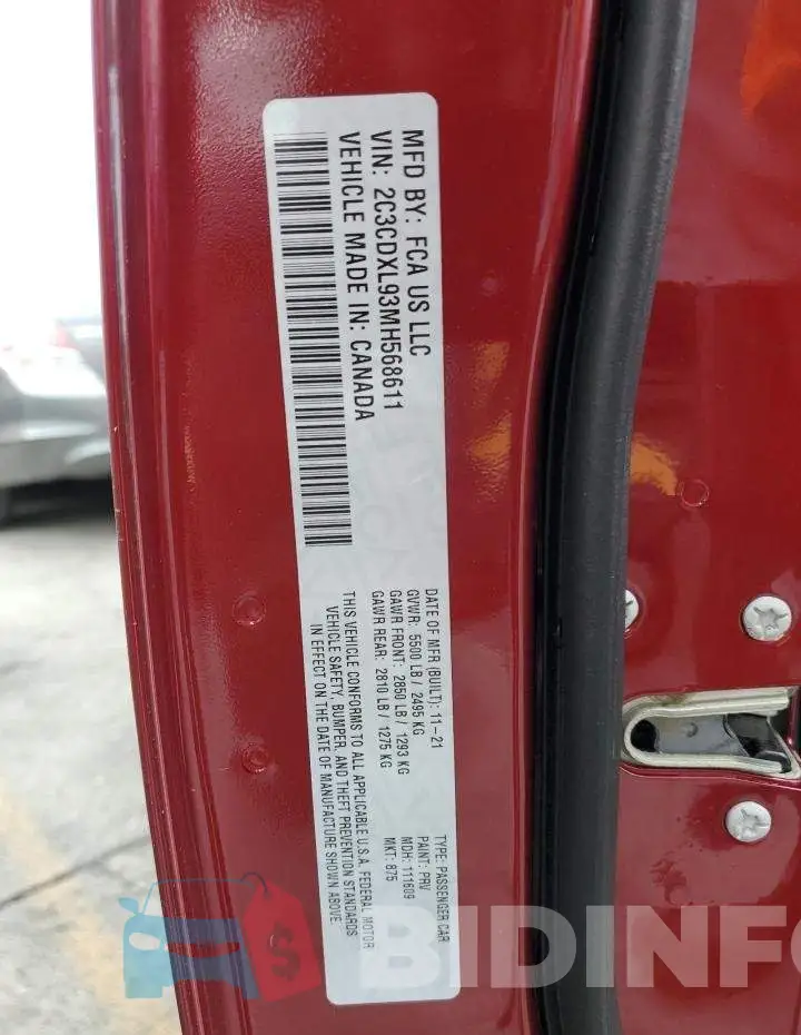 2C3CDXL93MH568611 Photo# 10