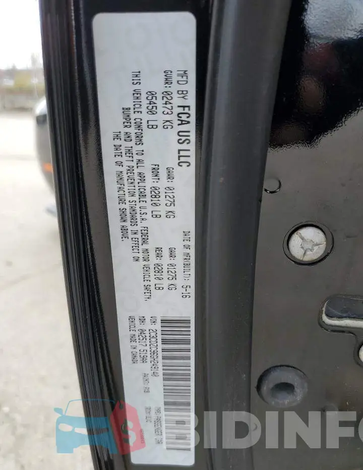 2C3CDZC96GH249140 Photo# 12
