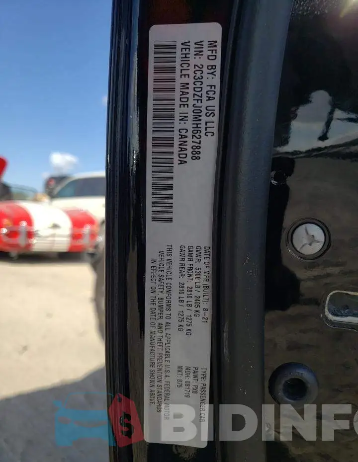 2C3CDZFJ0MH627888 Photo# 12