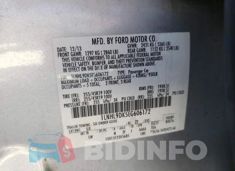 1LNHL9DK5EG606172 Photo# 10