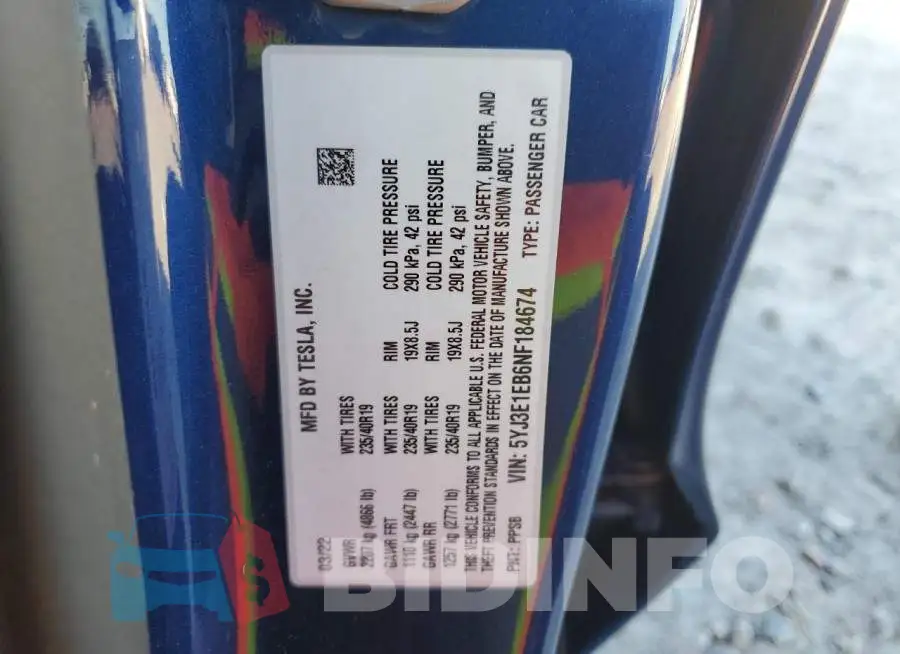 5YJ3E1EB6NF184674 Photo# 13