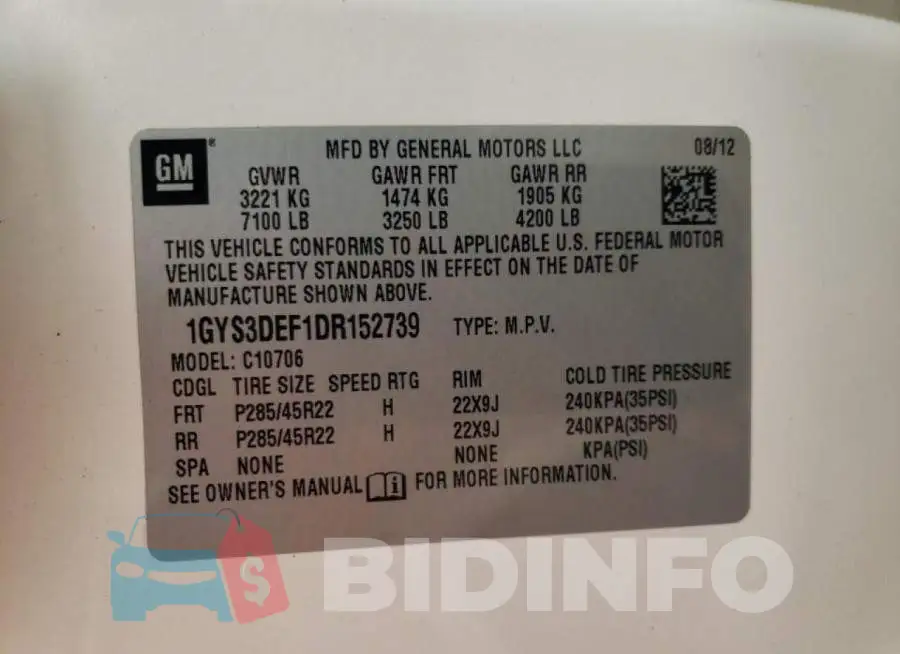 1GYS3DEF1DR152739 Photo# 13