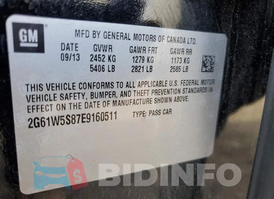 2G61W5S87E9160511 Photo# 10