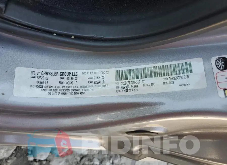 1C3BCBFG7DN510147 Photo# 10