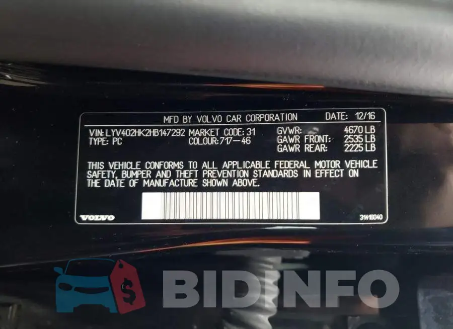 LYV402HK2HB147292 Photo# 12