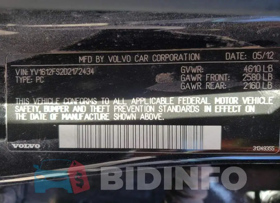 YV1612FS2D2172434 Photo# 10