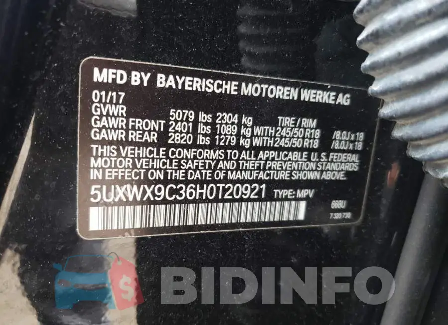 5UXWX9C36H0T20921 Photo# 10
