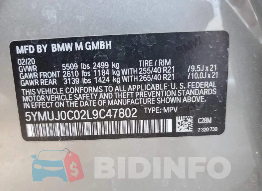 5YMUJ0C02L9C47802 Photo# 10