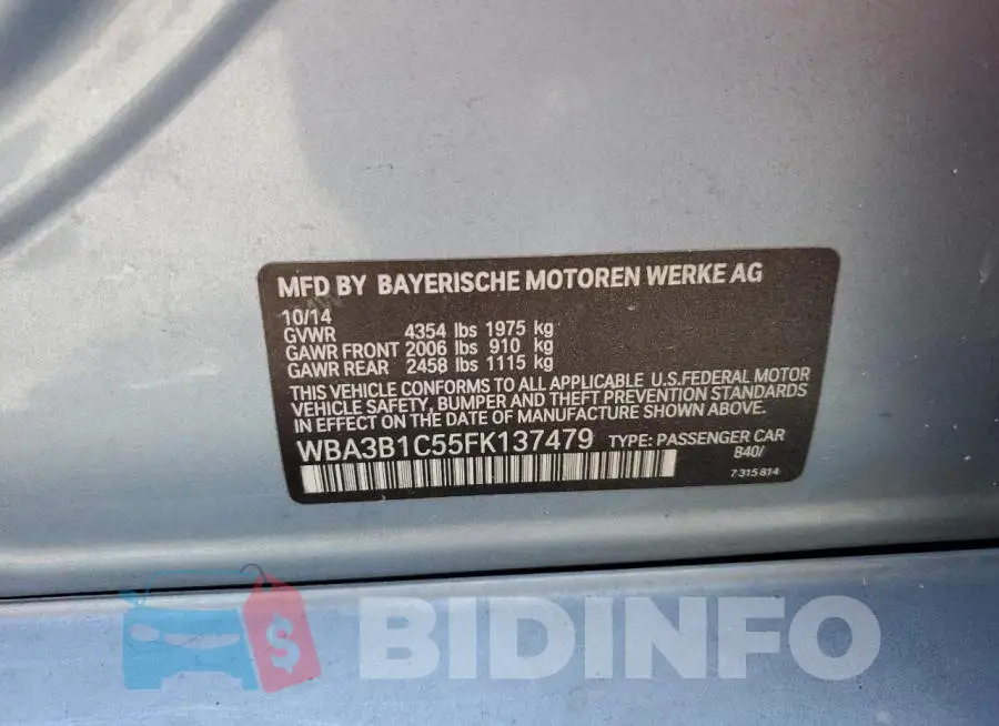 WBA3B1C55FK137479 Photo# 10
