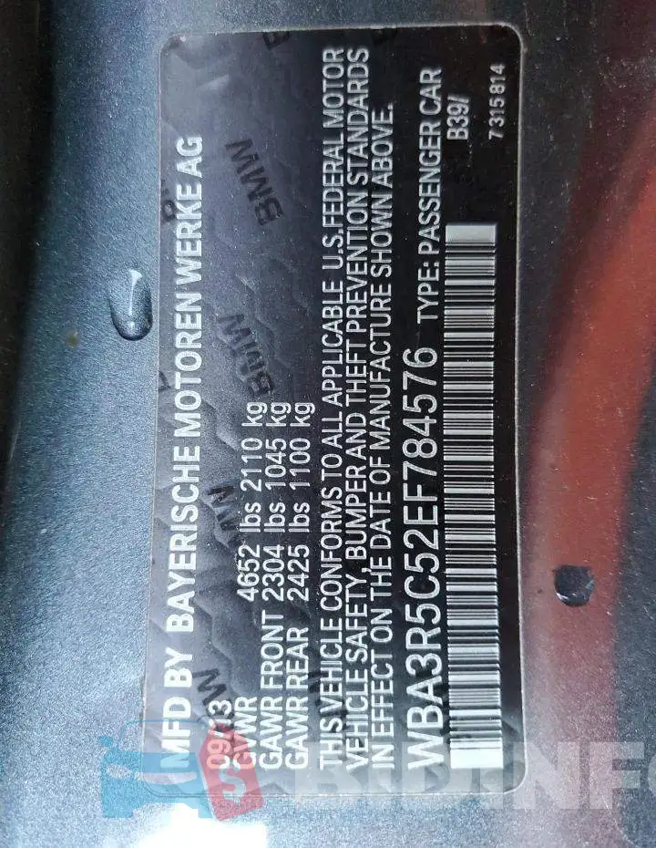 WBA3R5C52EF784576 Photo# 10