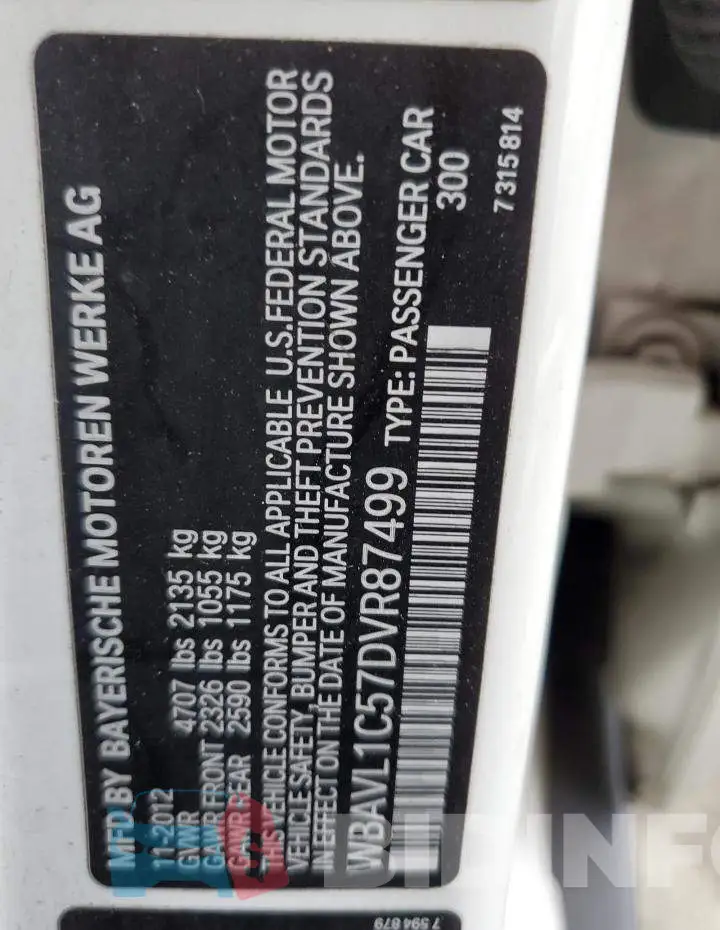 WBAVL1C57DVR87499 Photo# 13