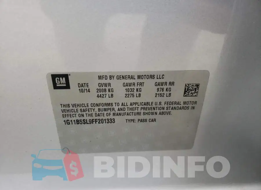 1G11B5SL9FF201333 Photo# 10