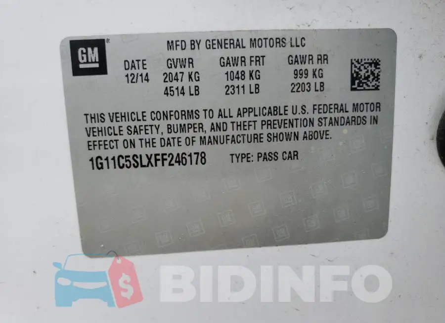 1G11C5SLXFF246178 Photo# 12