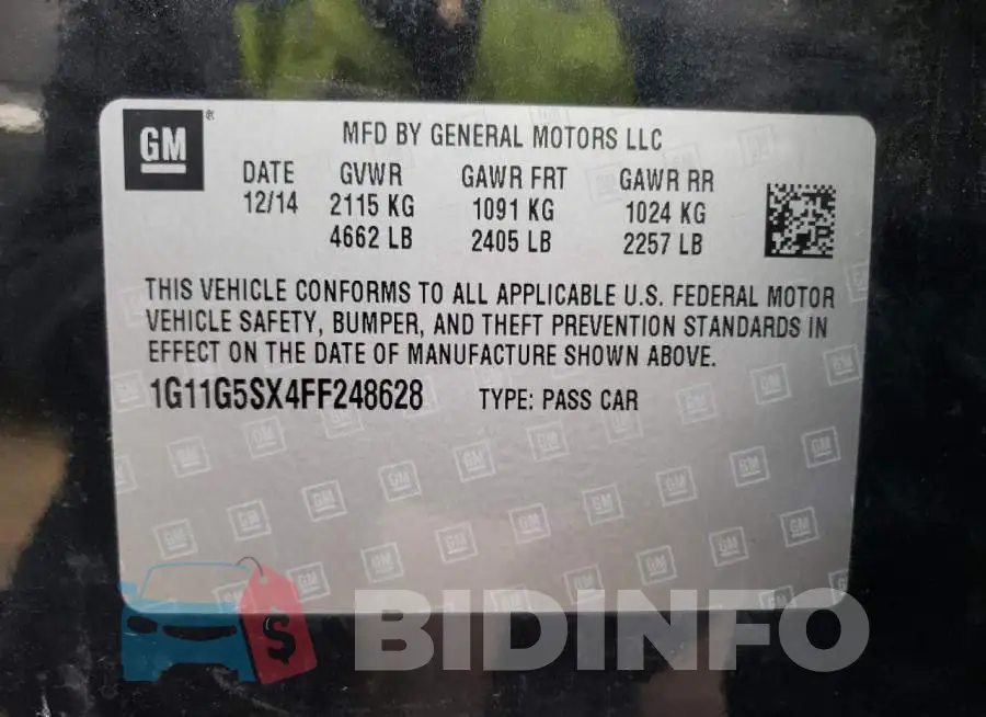 1G11G5SX4FF248628 Photo# 12