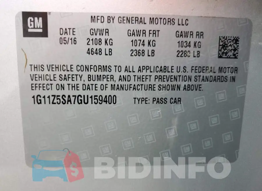 1G11Z5SA7GU159400 Photo# 13