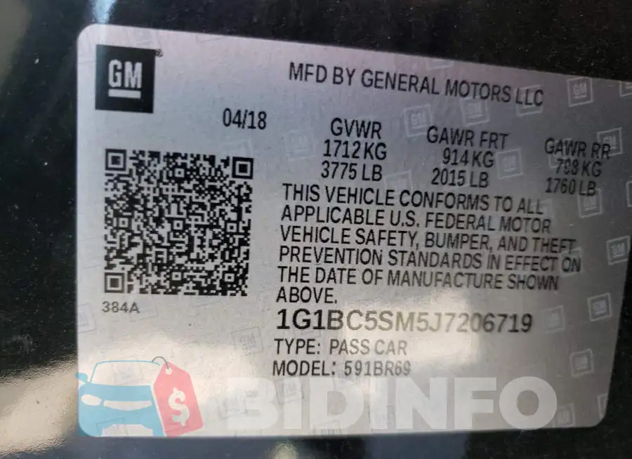 1G1BC5SM5J7206719 Photo# 10