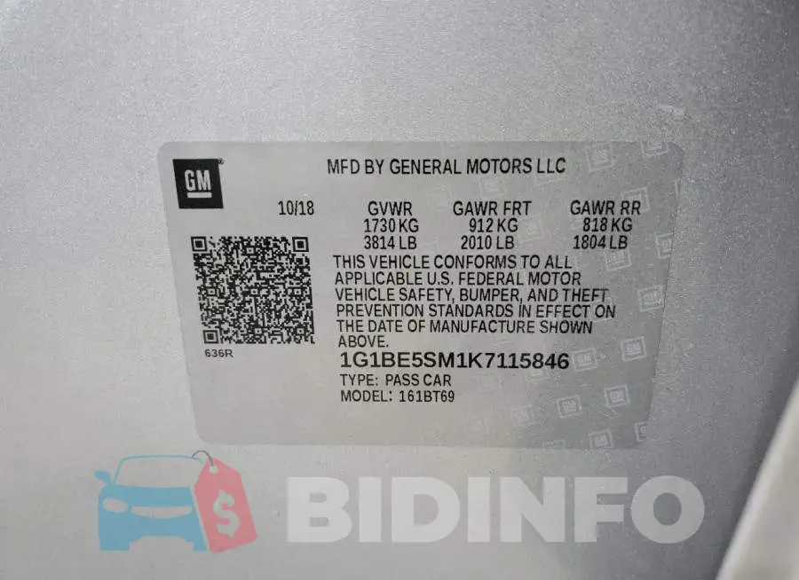 1G1BE5SM1K7115846 Photo# 10