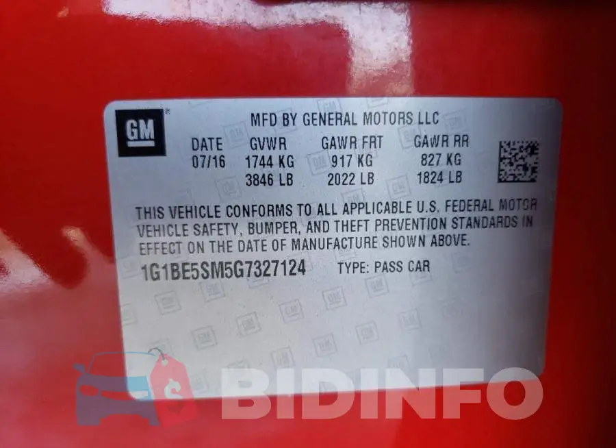 1G1BE5SM5G7327124 Photo# 10