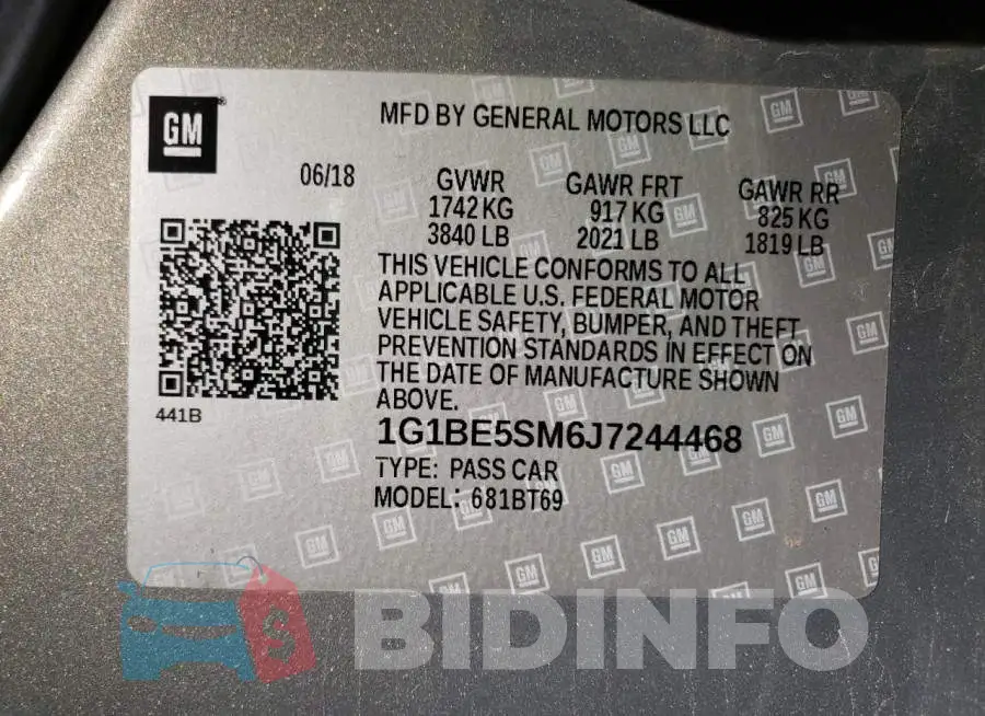 1G1BE5SM6J7244468 Photo# 10