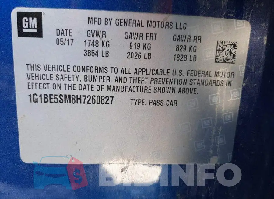 1G1BE5SM8H7260827 Photo# 10