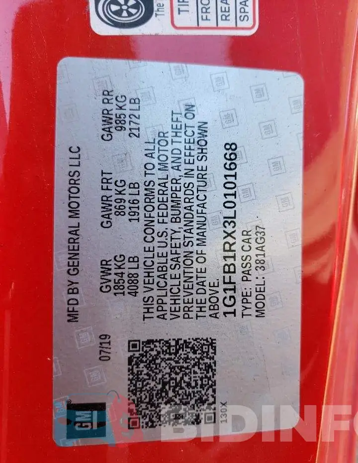 1G1FB1RX3L0101668 Photo# 10