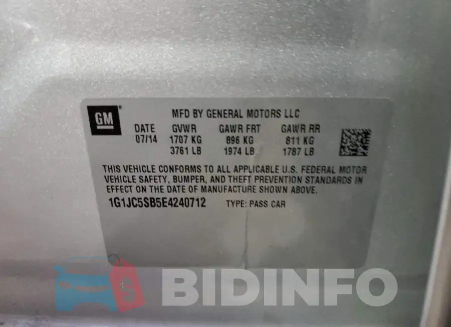 1G1JC5SB5E4240712 Photo# 10