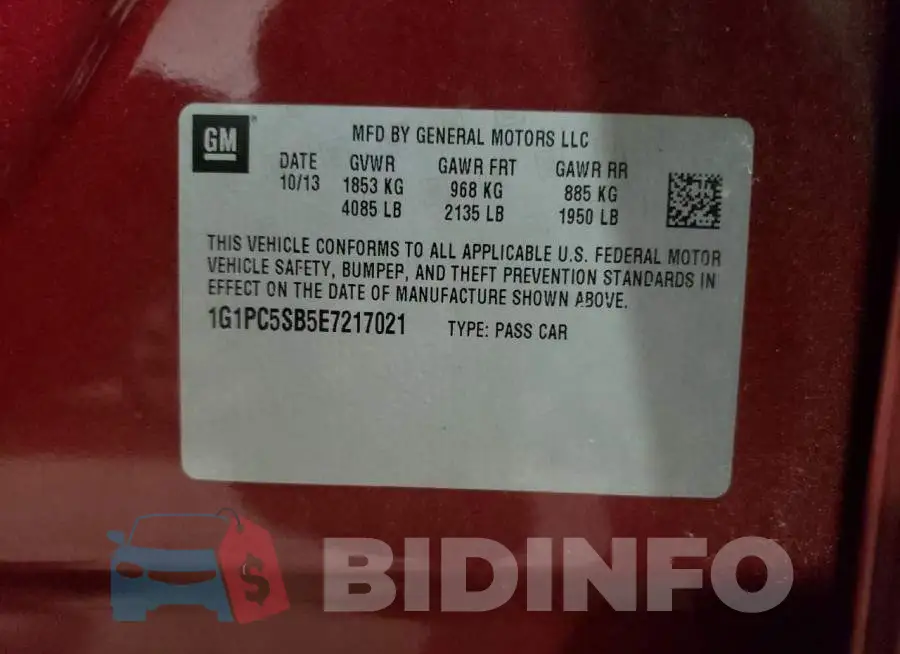 1G1PC5SB5E7217021 Photo# 13