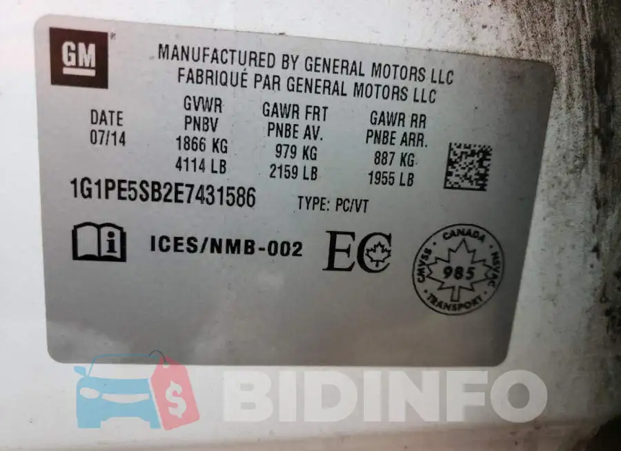 1G1PE5SB2E7431586 Photo# 12