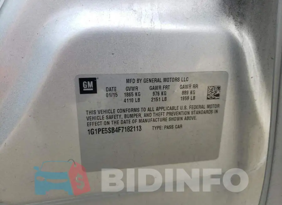 1G1PE5SB4F7182113 Photo# 10