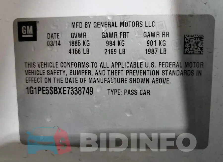 1G1PE5SBXE7338749 Photo# 10
