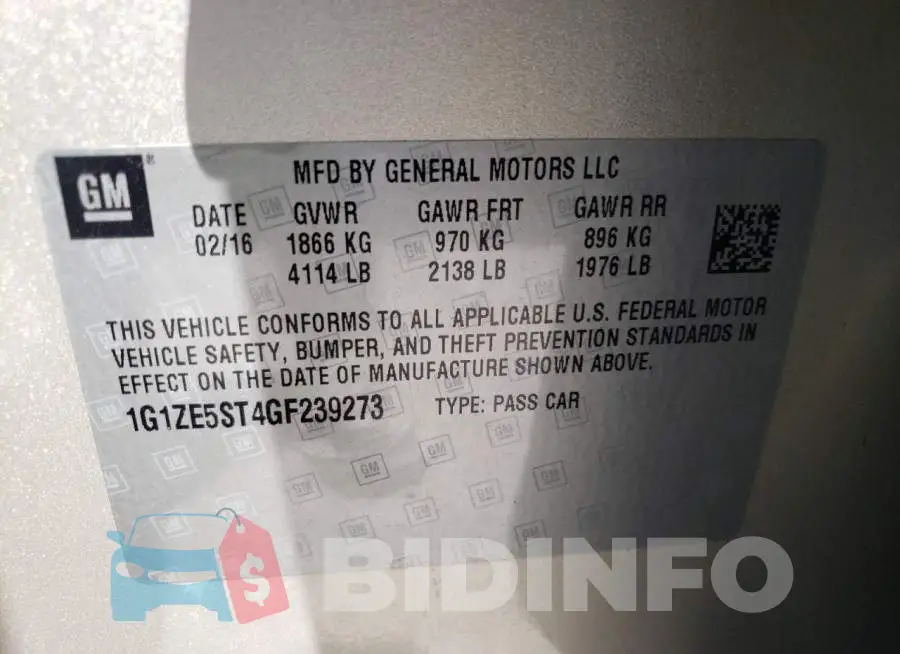 1G1ZE5ST4GF239273 Photo# 10