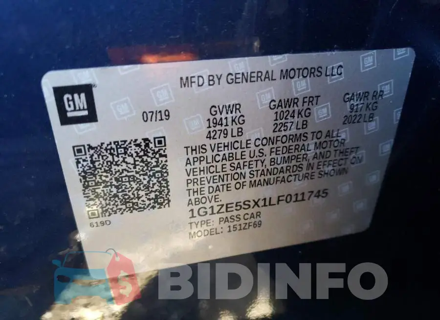 1G1ZE5SX1LF011745 Photo# 10