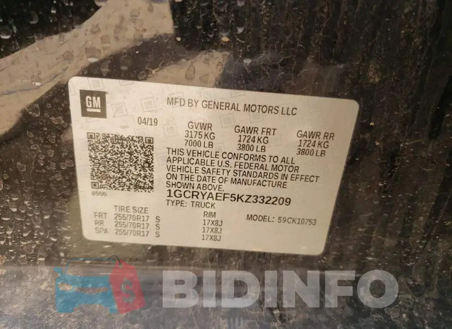 1GCRYAEF5KZ332209 Photo# 10