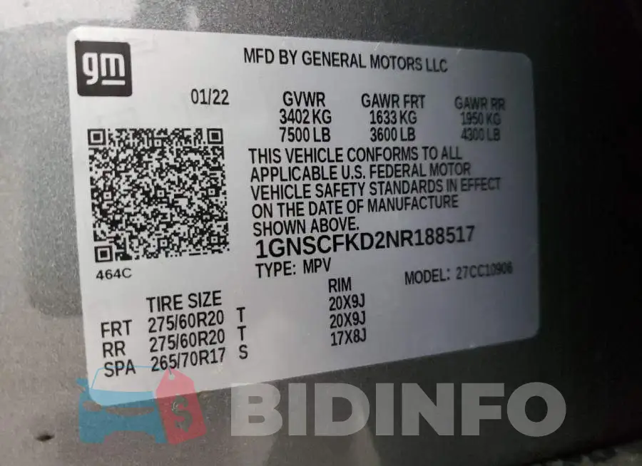 1GNSCFKD2NR188517 Photo# 12