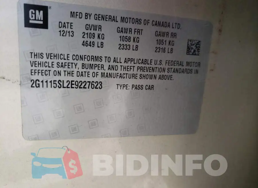 2G1115SL2E9227623 Photo# 10